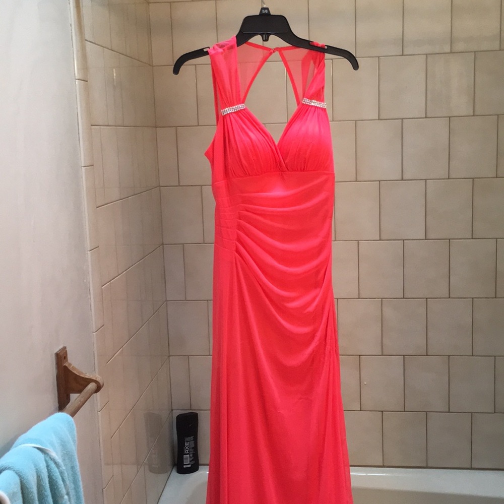 Hot pink dress with some jewels!